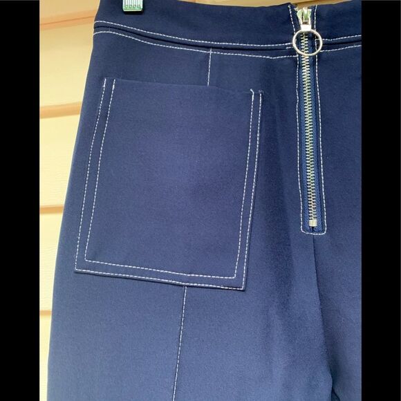 Polly blue flared pants, center zipper, size 8 - Picture 4 of 8